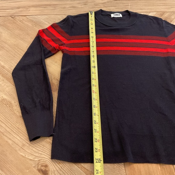 Sonia‎ by Sonia Rykiel Striped Long Sleeve Wool Blend Sweater - Picture 7 of 8